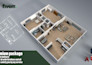 do isometric 3d floor plan render, realistic interior exterior render